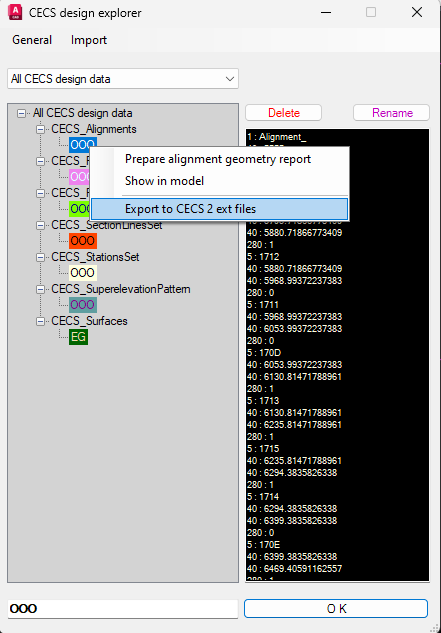 CECS design explorer context menu